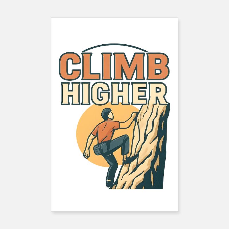 Climbing hero motif design Poster 8" x 12" (20x30 cm)