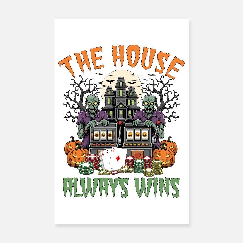 Conception de jeux d'argent effrayants pour Halloween Poster 20 x 30 cm