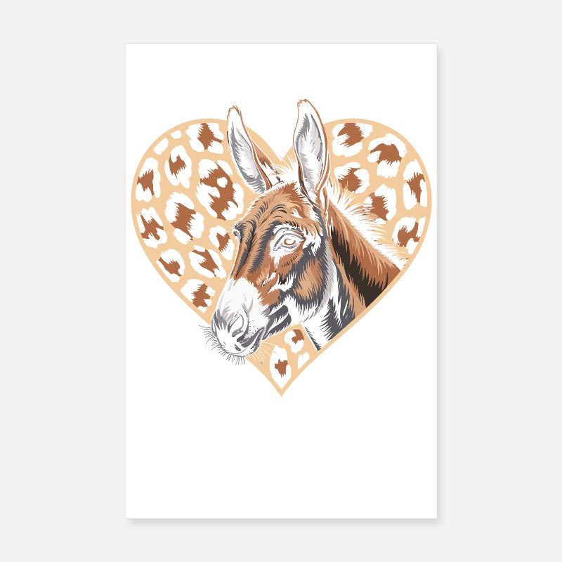 Esel mit Leopard-Herz Poster 20x30 cm