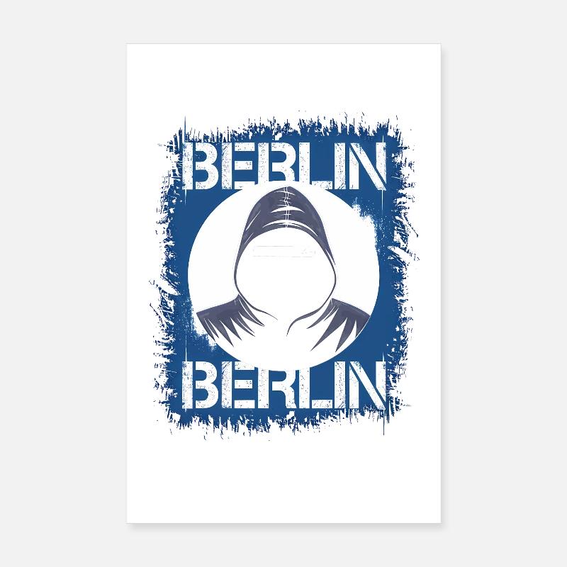 Sweat à capuche style graffiti Berlin Poster 20 x 30 cm