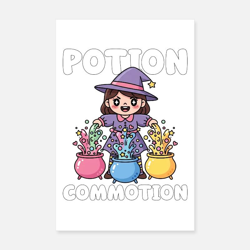 POTION COMMOTION - WITCH HALLOWEEN Poster 8" x 12" (20x30 cm)