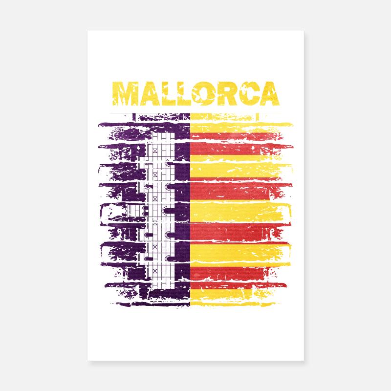 Horizon de Majorque avec le drapeau espagnol Poster 20 x 30 cm