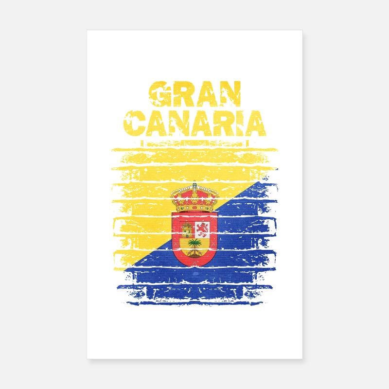 Drapeau Guanche au look rustique Poster 20 x 30 cm