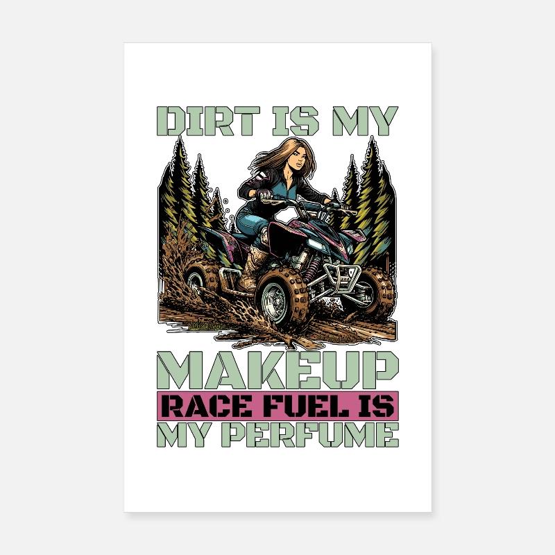 Course dans la boue La saleté est mon maquillage J'adore la boue Poster 20 x 30 cm