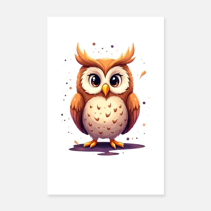 Chouette mignonne avec de grands yeux Poster 20 x 30 cm