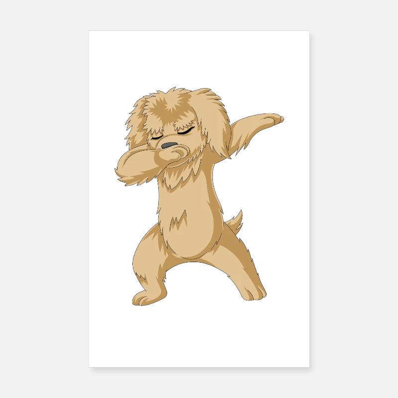 Griffonnage doré Poster 20 x 30 cm