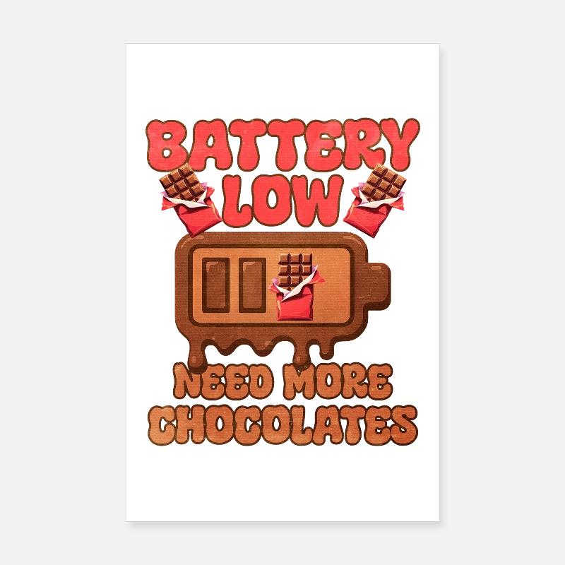 Chocolate battery with humor Poster 8" x 12" (20x30 cm)
