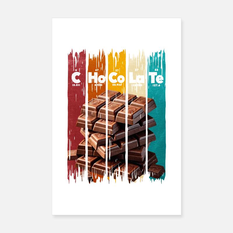 Chocolate bars with colorful background Poster 8" x 12" (20x30 cm)
