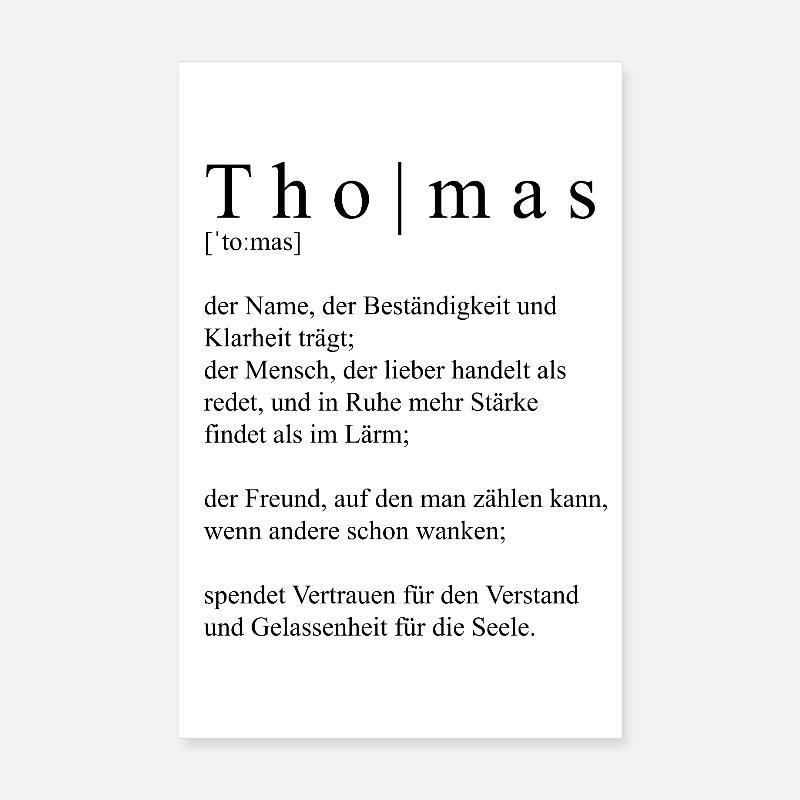 Thomas Definition Typografie Poster 20x30 cm