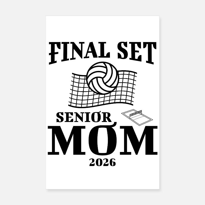 Ensemble final Volleyball Maman Graduation Classe de 2026 Poster 20 x 30 cm