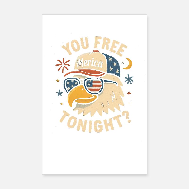 Tu es libre ce soir, Eagle, 4 juillet Poster 20 x 30 cm