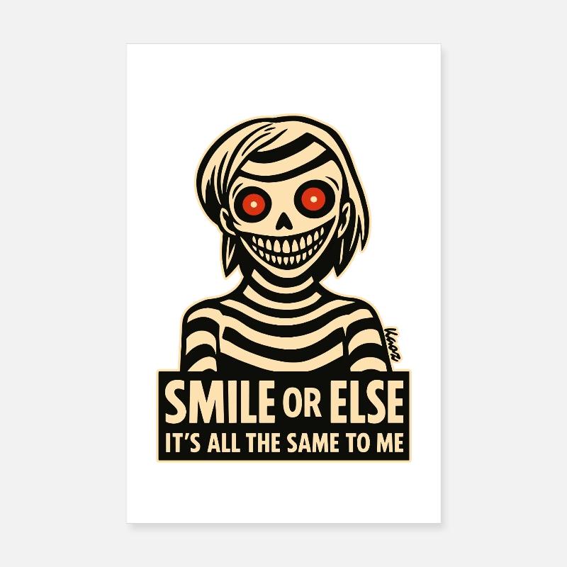 Skeletal smile with message Poster 8" x 12" (20x30 cm)