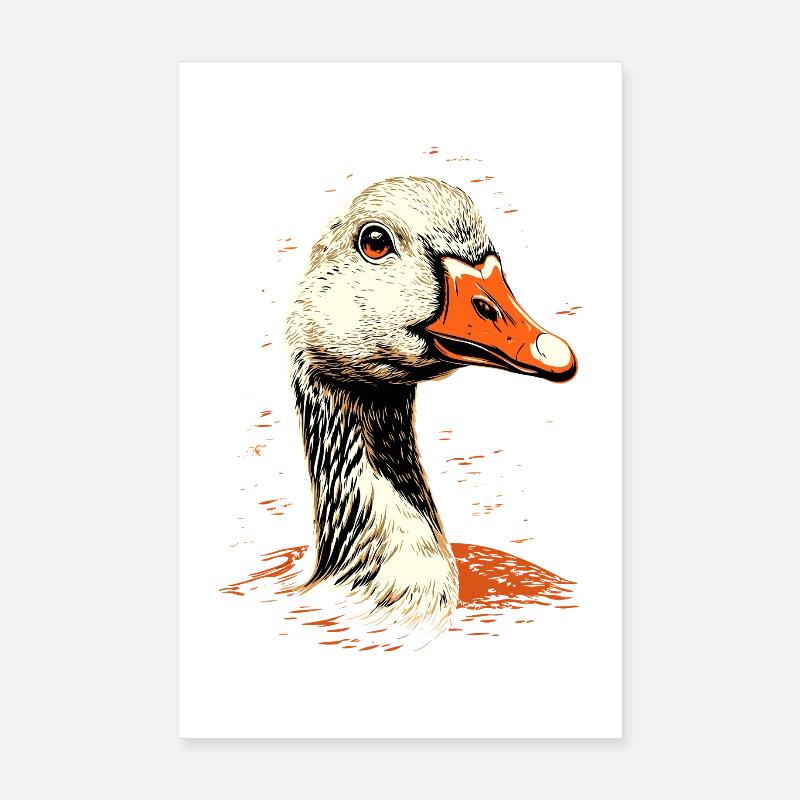 Goose Cute Goose Chicks Goose Chick Duck Small Geese Poster 8" x 12" (20x30 cm)