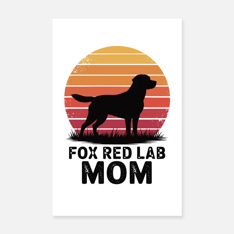 Fox Red Lab Mom – Retro Sunset Poster 8" x 12" (20x30 cm)