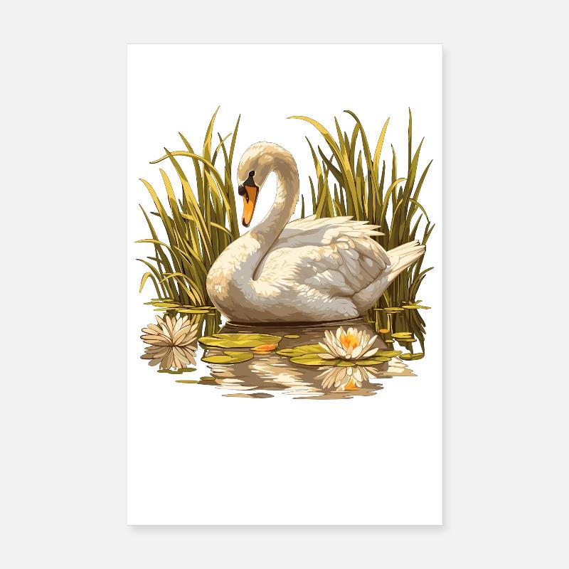 Swans Swan Poster 8" x 12" (20x30 cm)