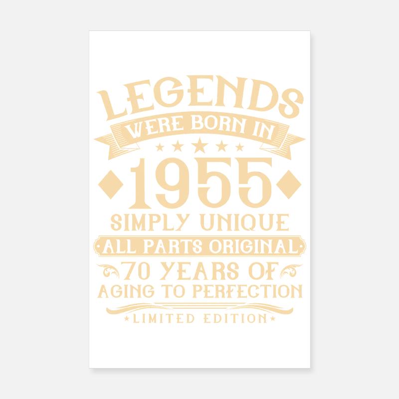 70e anniversaire de naissance : 1955 - 70 ans Poster 20 x 30 cm