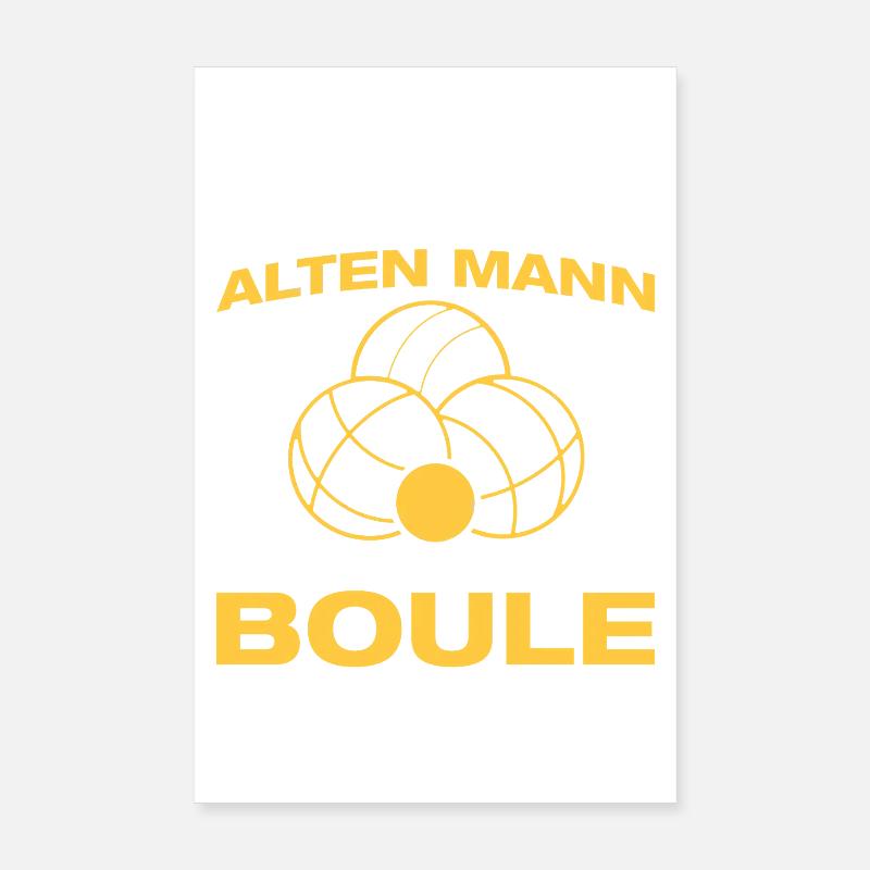 Jouer à la pétanque Papi Joueur de pétanque Poster 20 x 30 cm