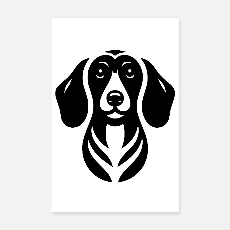 Dackel - Poster 20x30 cm - Weiß