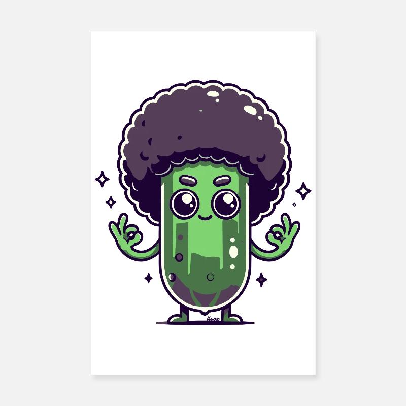 Concombre à l’afro Poster 20 x 30 cm