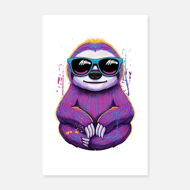 Sleepyhead Lazy Chilling Relaxing Sloth Poster 8" x 12" (20x30 cm)