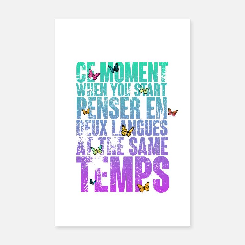 DICTON COOL POUR LES MULTILINGUES, LES INTERNATIONAUX Poster 20 x 30 cm