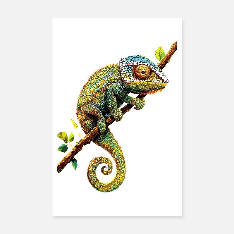 Chamäleon Echse Reptil Chameleon Leguan Eidechse Poster 20x30 cm