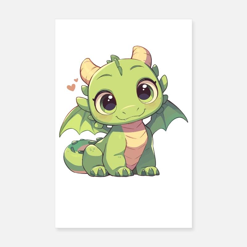 Dragon Dragon - Poster 20 x 30 cm - blanc