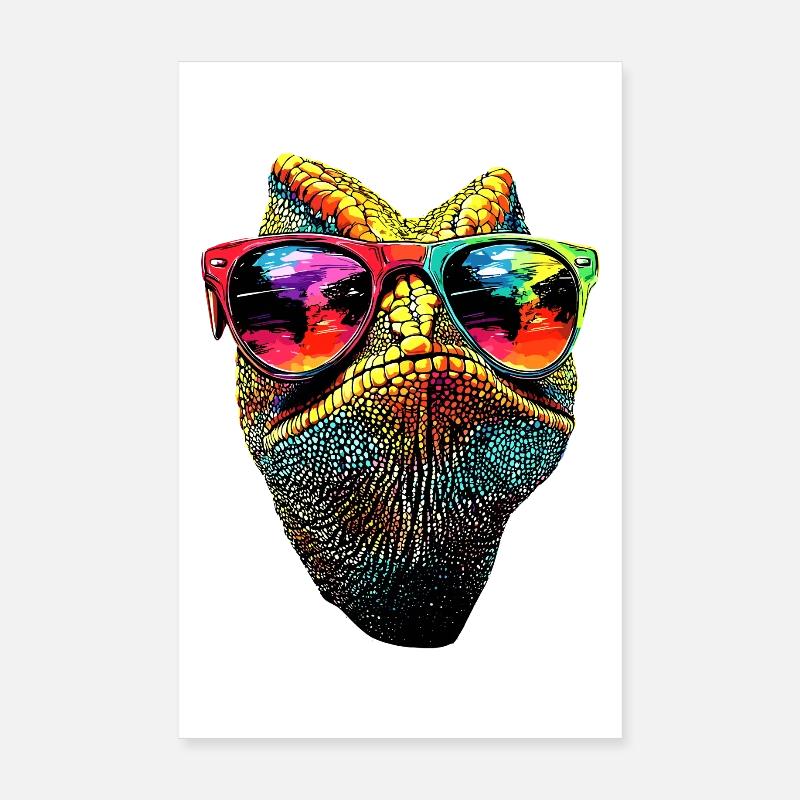 Chameleon Lizard Reptile Chameleon Iguana Lizard Poster 8" x 12" (20x30 cm)