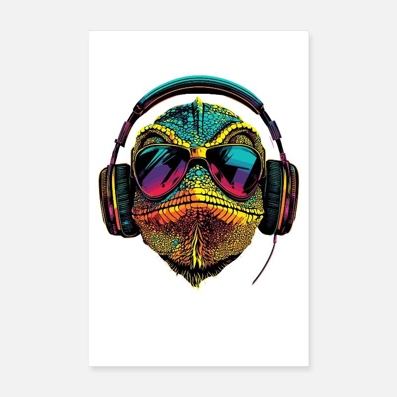 Chamäleon Echse Reptil Chameleon Leguan Eidechse Poster 20x30 cm