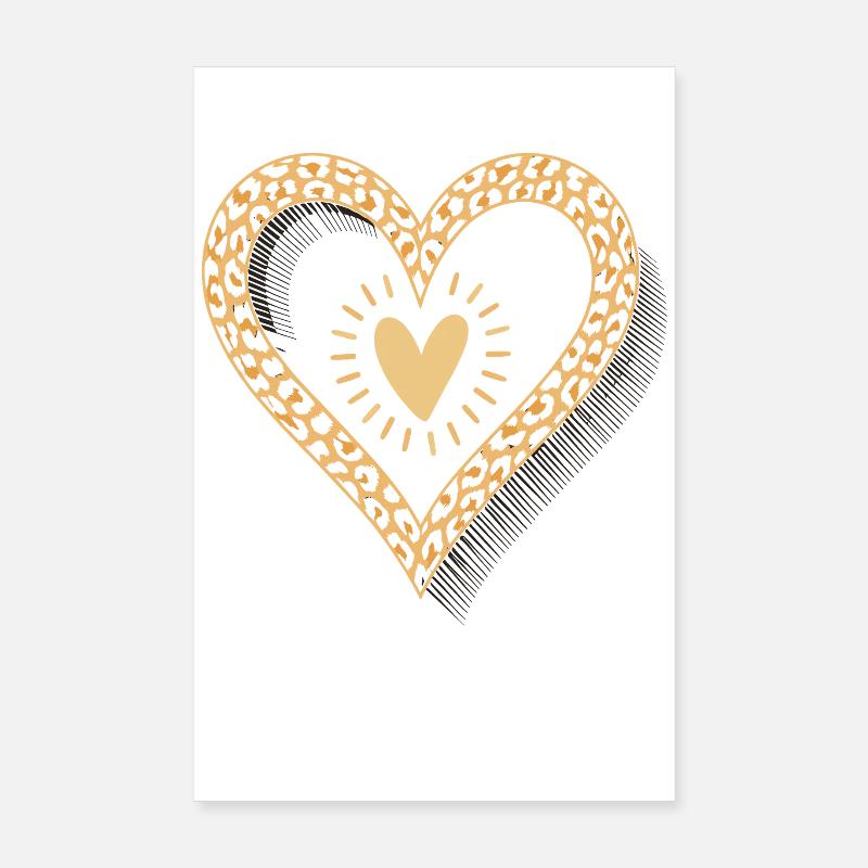 Cœur imprimé léopard Poster 20 x 30 cm