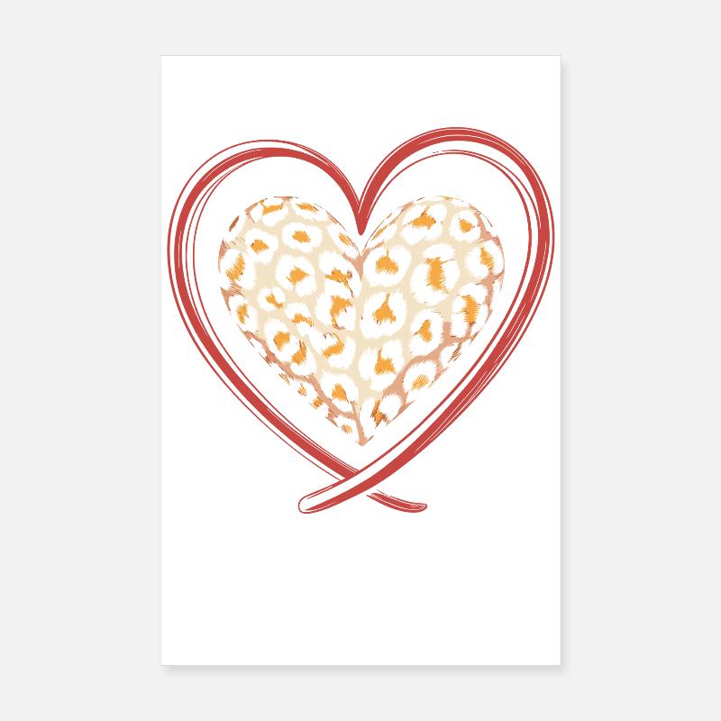 Leopard print heart leopard Poster 8" x 12" (20x30 cm)