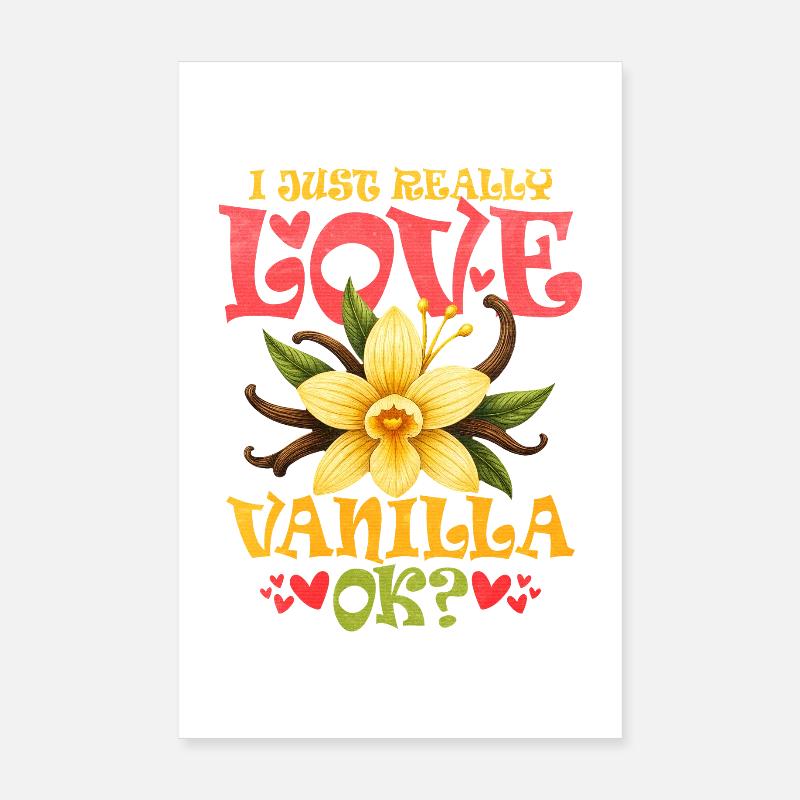 Loving vanilla flower illustration Poster 8" x 12" (20x30 cm)