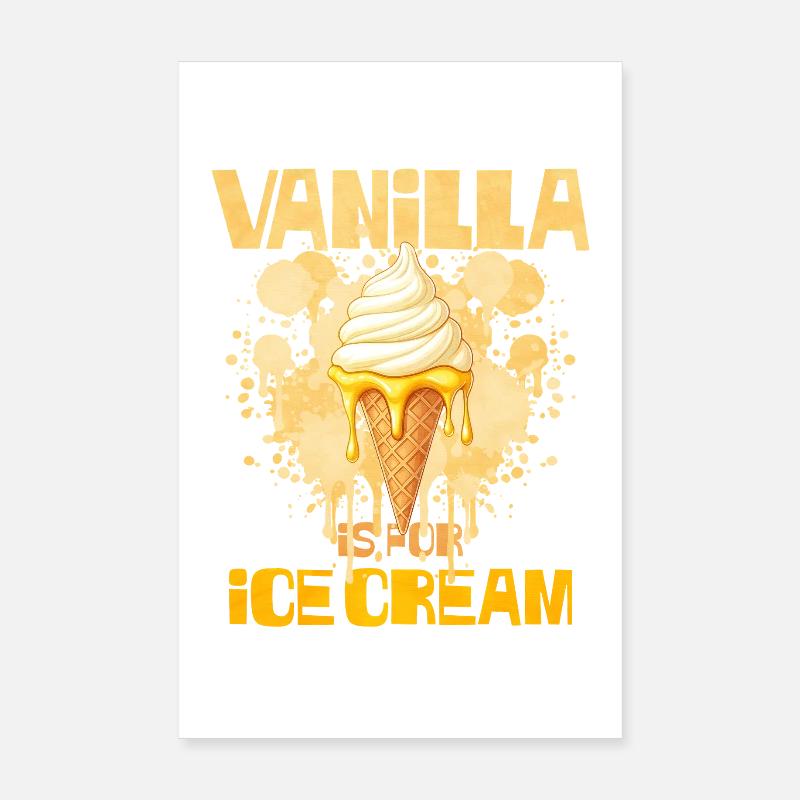 Vanille Eistüte Vanilleeis Poster 20x30 cm