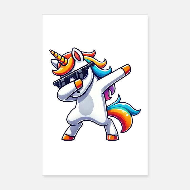 Dab Einhorn Dabbing Einhörner Unicorn Mädchen Poster 20x30 cm