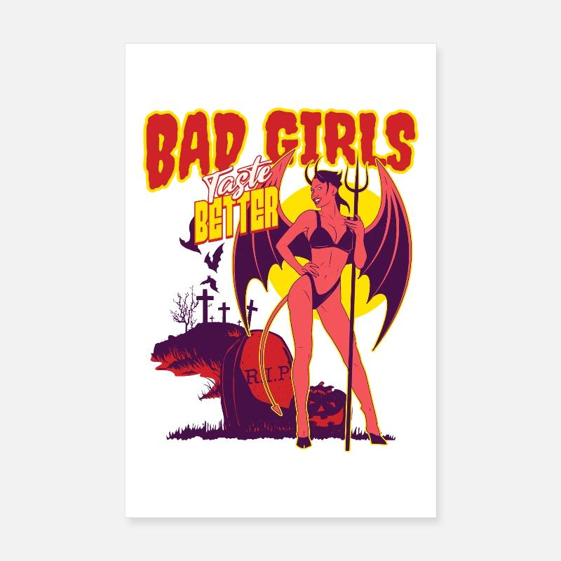 Böse Mädchen schmecken besser Tätowierte Mädchen B Poster 20x30 cm