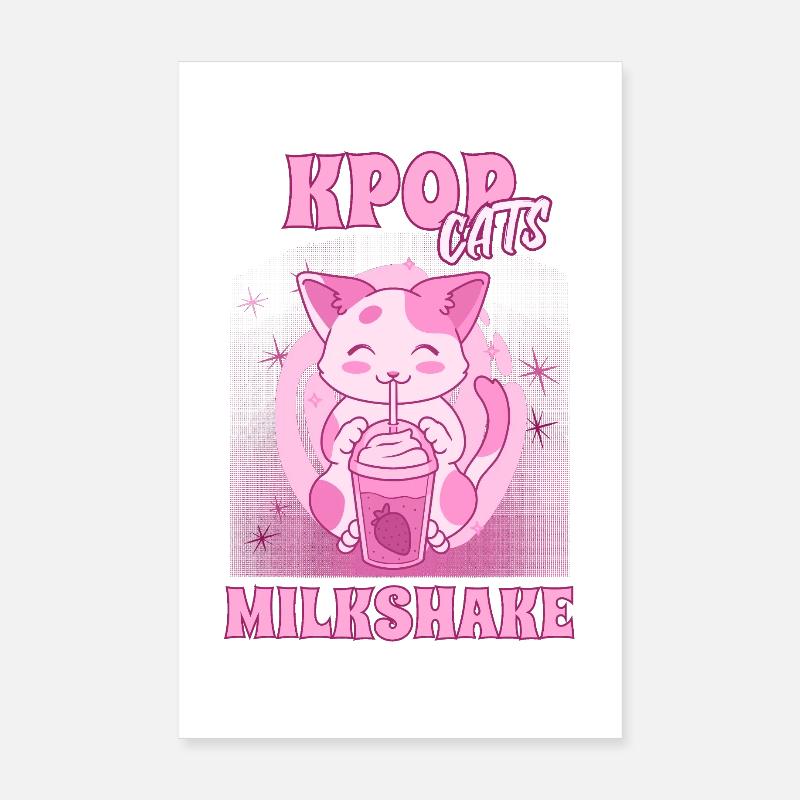 KPOP Chats avec Milkshake Corée du Sud Séoul Poster 20 x 30 cm