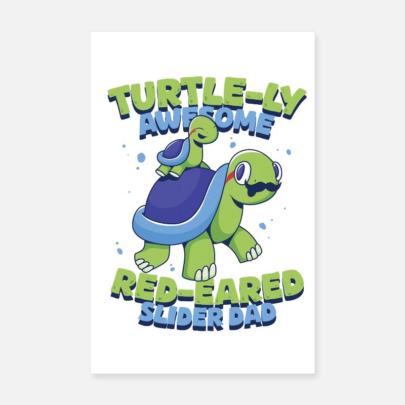 Red-eared Turtle Poster 8" x 12" (20x30 cm)