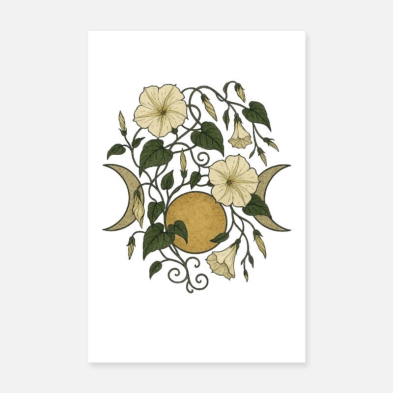 Triple Moon Symbol Poster 8" x 12" (20x30 cm)
