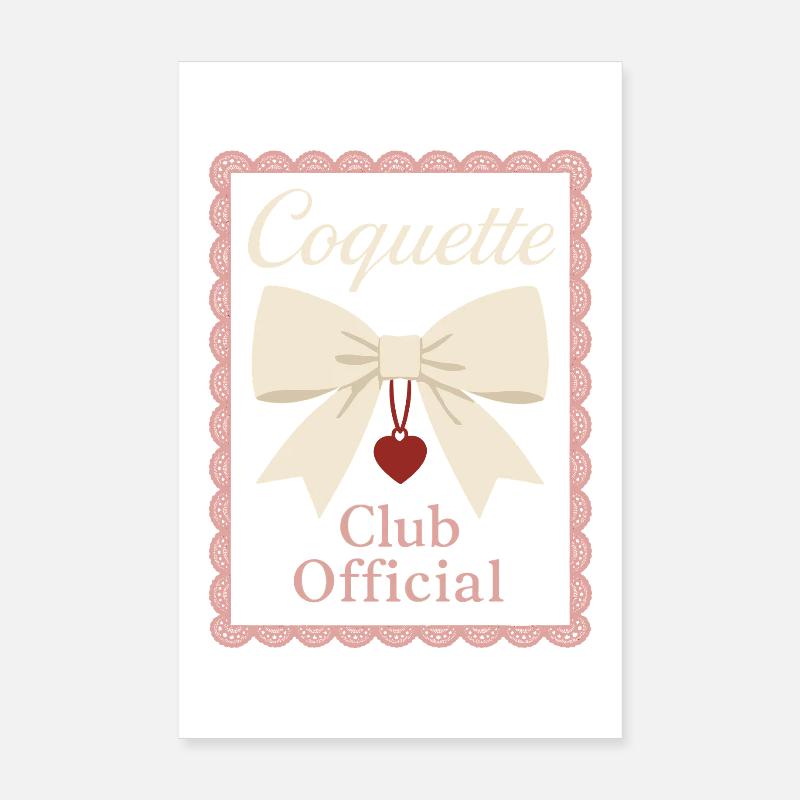 Coquette Aesthetic Bow Pattern Girly Pastel Poster 8" x 12" (20x30 cm)