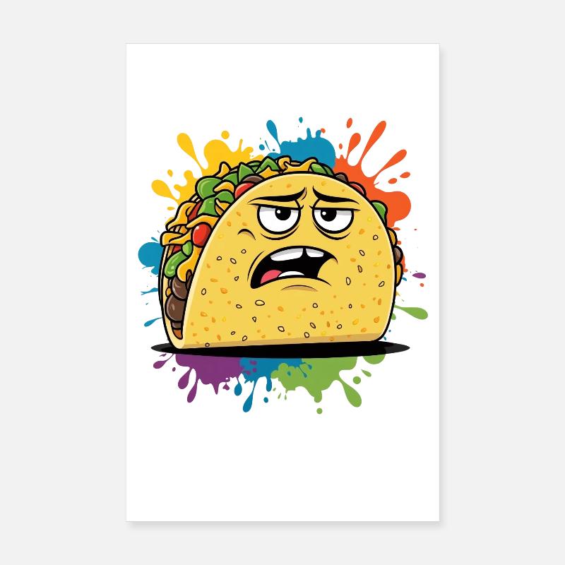 Graphique de taco élégant avec expression Poster 20 x 30 cm