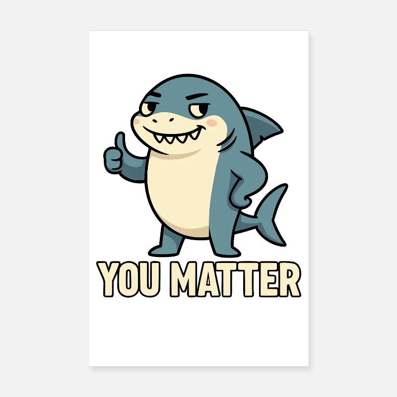 Requin charmant avec motivation de slogan Poster 20 x 30 cm