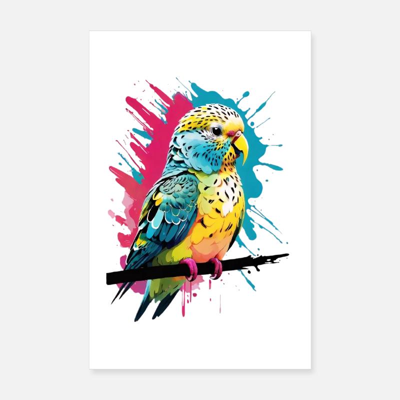 Perroquet coloré avec des touches de couleur Poster 20 x 30 cm