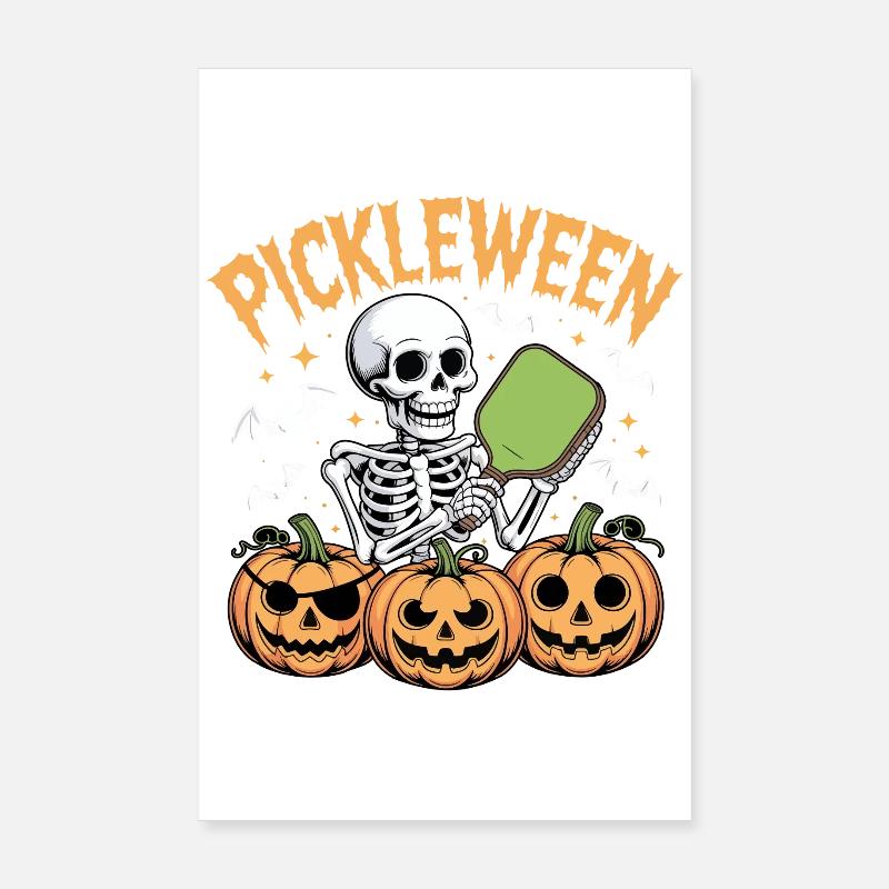 Pickleween Halloween Pickleball Player Funny Poster 8" x 12" (20x30 cm)