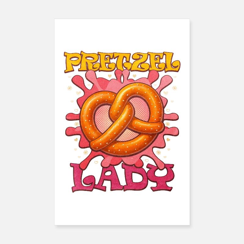 Kunterbunter Bretzel mit Mädchen-Slogan Poster 20x30 cm