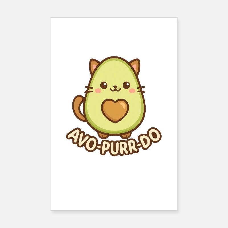 Cute avocado cat squirrel with heart Poster 8" x 12" (20x30 cm)