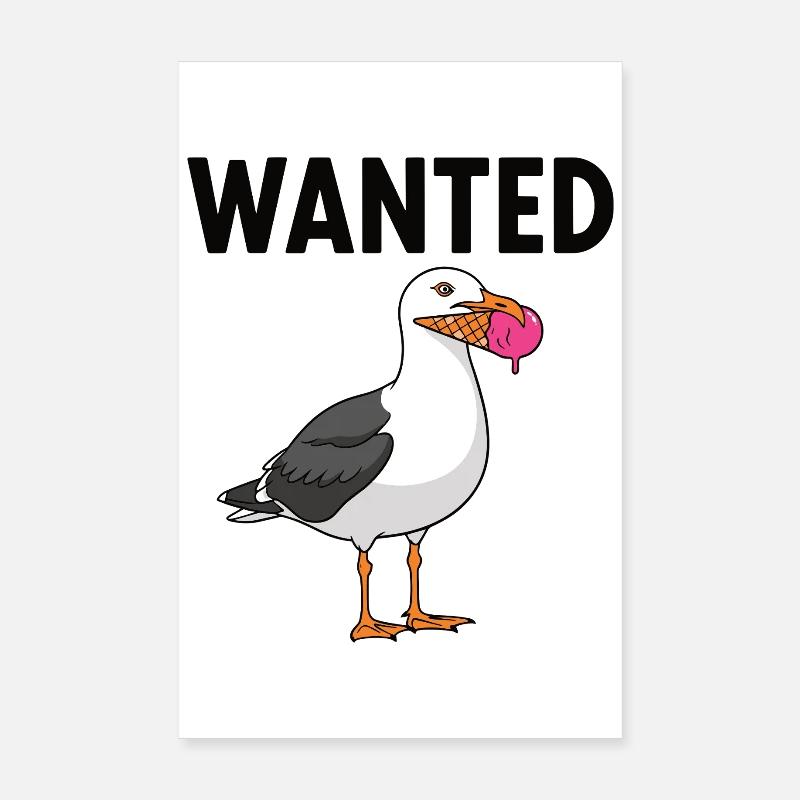 Gesucht Möwe Eiscreme Abenteuer Poster 8" x 12" (20x30 cm)