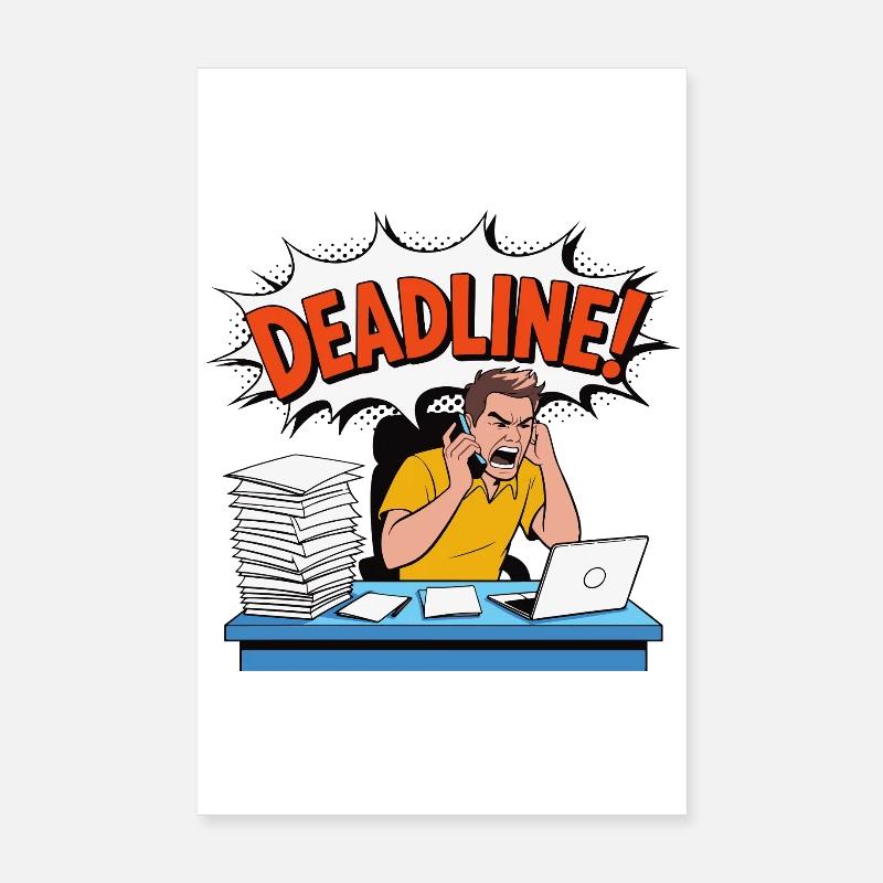 Illustration du stress de l’échéance Poster 20 x 30 cm