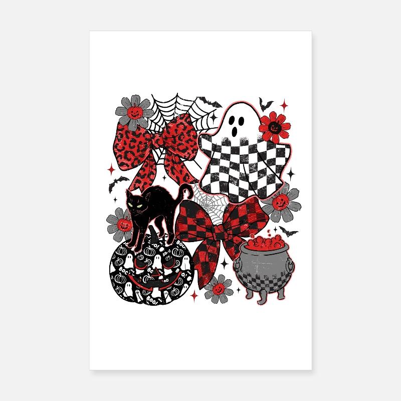 Halloween Design Ghost Black Cat Gothic Gothic Poster 8" x 12" (20x30 cm)