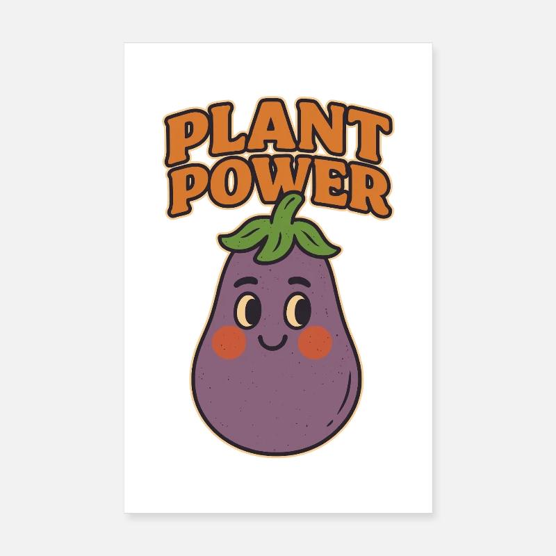 Verspielte Aubergine mit Botschaft Poster 20x30 cm