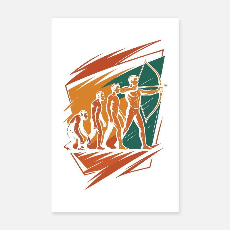 Entwicklung Des Bogenschießens Archer Bow Target Poster 20x30 cm